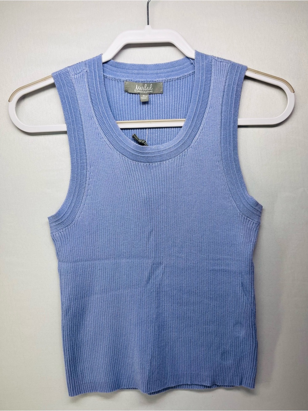 Marled Ribbed Tank Top in Light Periwinkle
